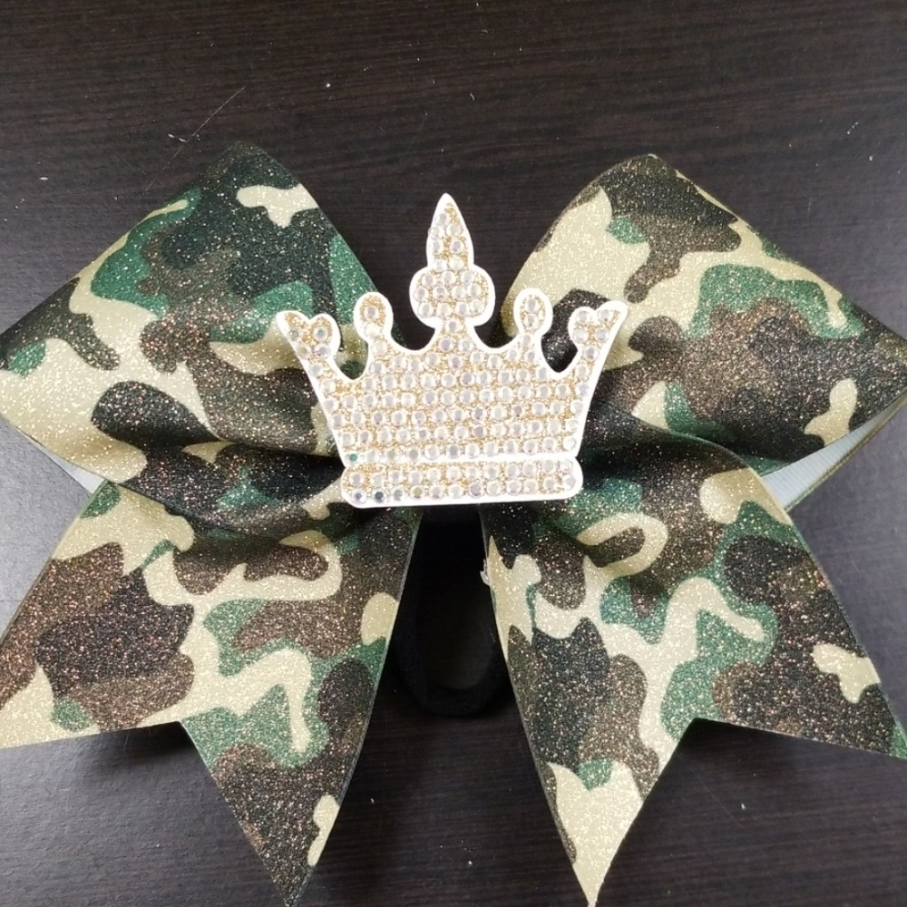 All star cheer camouflage rhinestone crown center